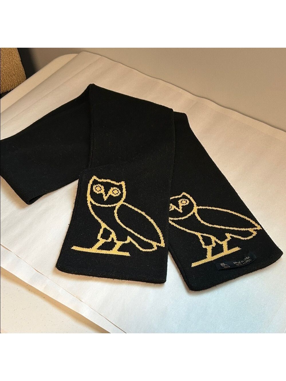 OVO Urban Streetwear Owl Print Winter Minimalist Scarf
